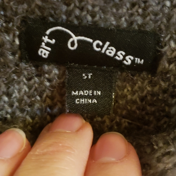 Art Class black gray leopard print sweaterdress 5T - Picture 5 of 6